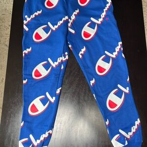 Champion Blue Logo Sweatpants Vibrant Joggers